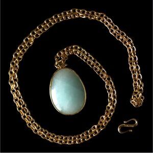 Stella & Dot Sanibel Reversible pendant necklace - gold tone, natural stone